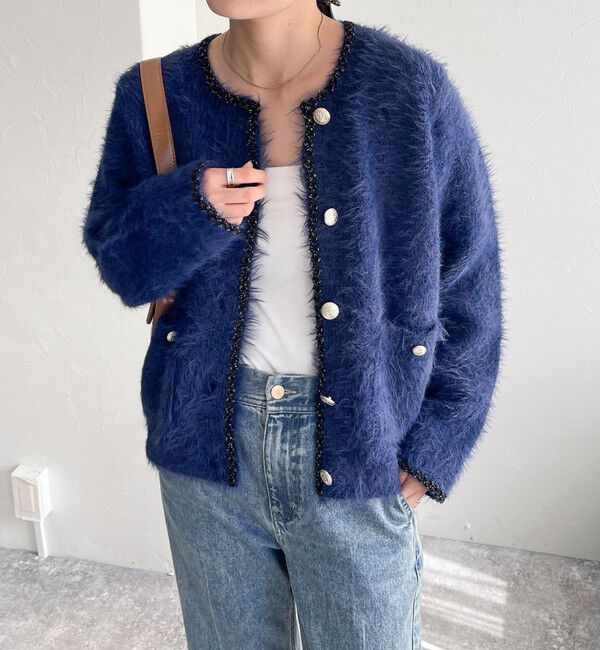 fredy emue「シャギーポケ付きジャケットカーディガン」|カーディガン|