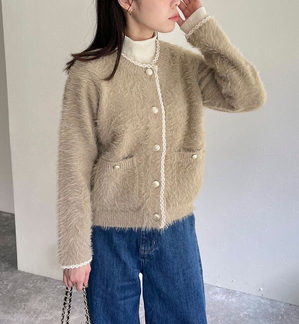 fredy emue「シャギーポケ付きジャケットカーディガン」|カーディガン|
