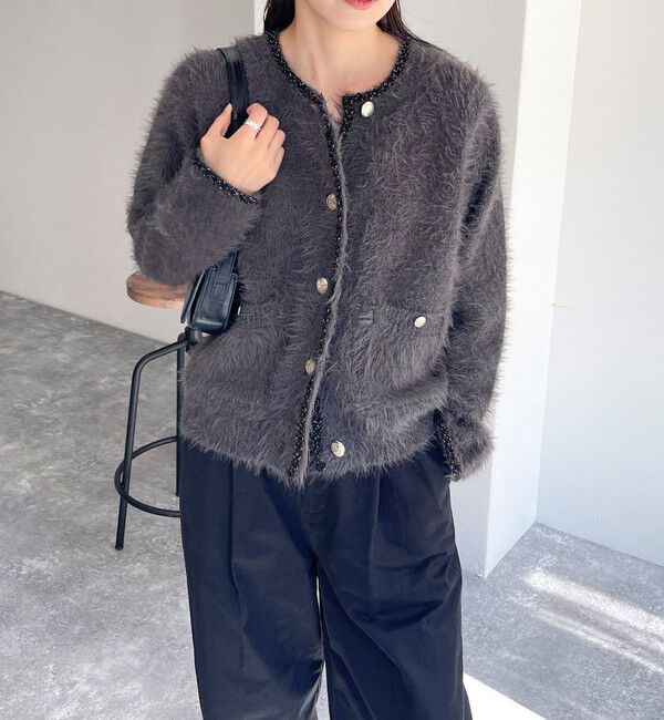 fredy emue「シャギーポケ付きジャケットカーディガン」|カーディガン|