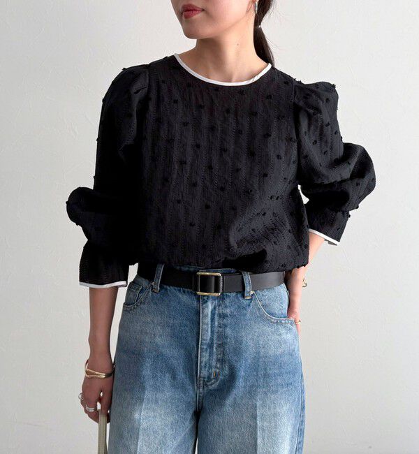 fredy emue「シアージャガードパイピングブラウス」|シャツ・ブラウス|