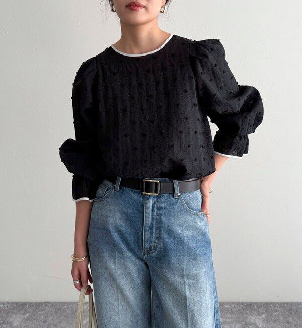 fredy emue「シアージャガードパイピングブラウス」|シャツ・ブラウス|