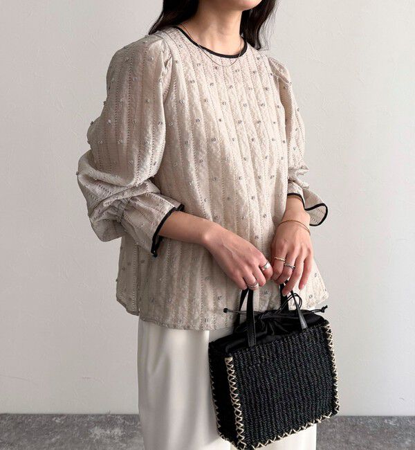 fredy emue「シアージャガードパイピングブラウス」|シャツ・ブラウス|