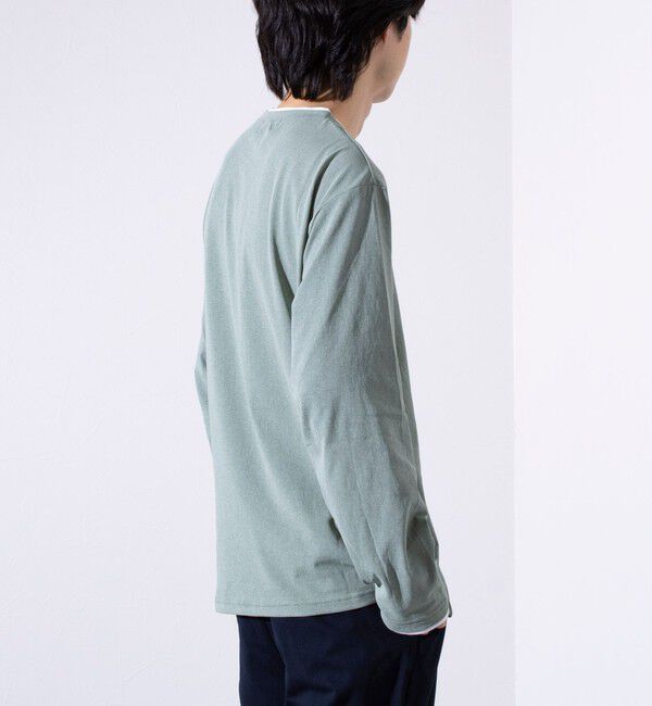 GLOSTER「【GLOSTER/グロスター】フェード加工 天竺 フェイクレイヤード ロングスリーブTシャツ ロンT」|Tシャツ・カットソー|