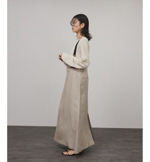 SALON adam et rope'「【WEB限定】ヨーロピアンフラックスリネンサスペンダースカート［取り外し可能］」|スカート|