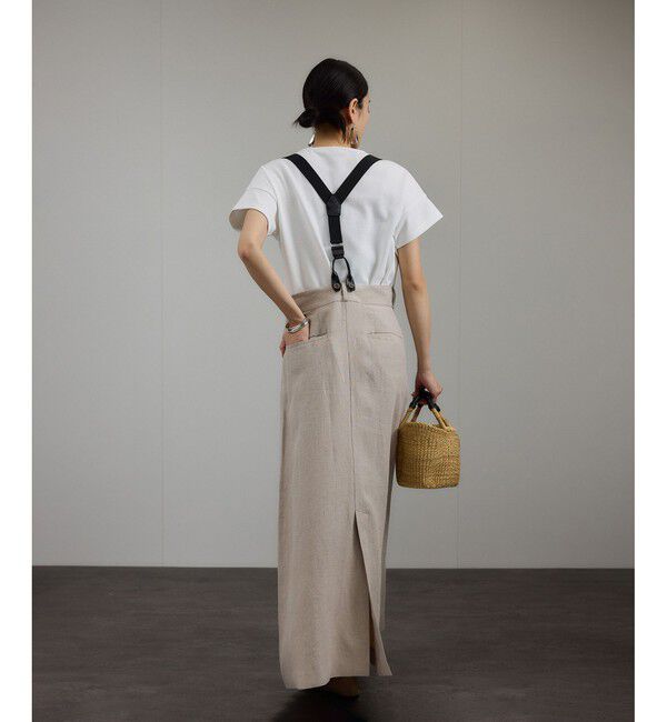 SALON adam et rope'「【WEB限定】ヨーロピアンフラックスリネンサスペンダースカート［取り外し可能］」|スカート|