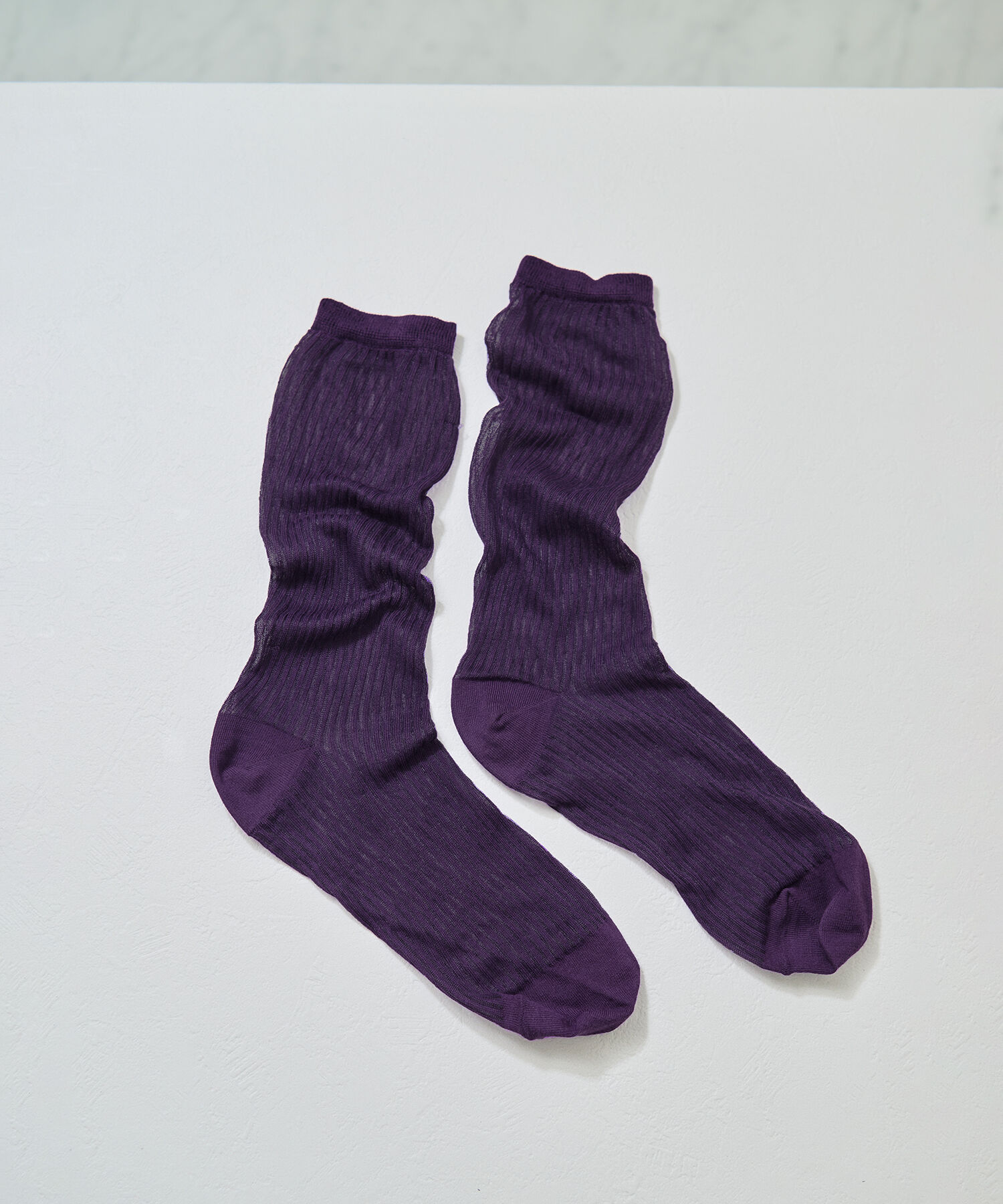 ROPE「リブシアーソックス」|ソックス|パープル系(51)