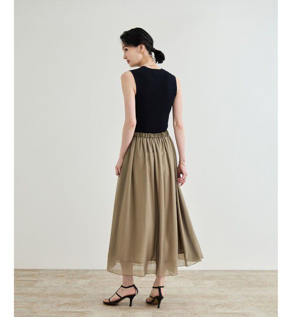 ROPE「【洗える】ブライトネスヤーン サイドプリーツスカート」|スカート|