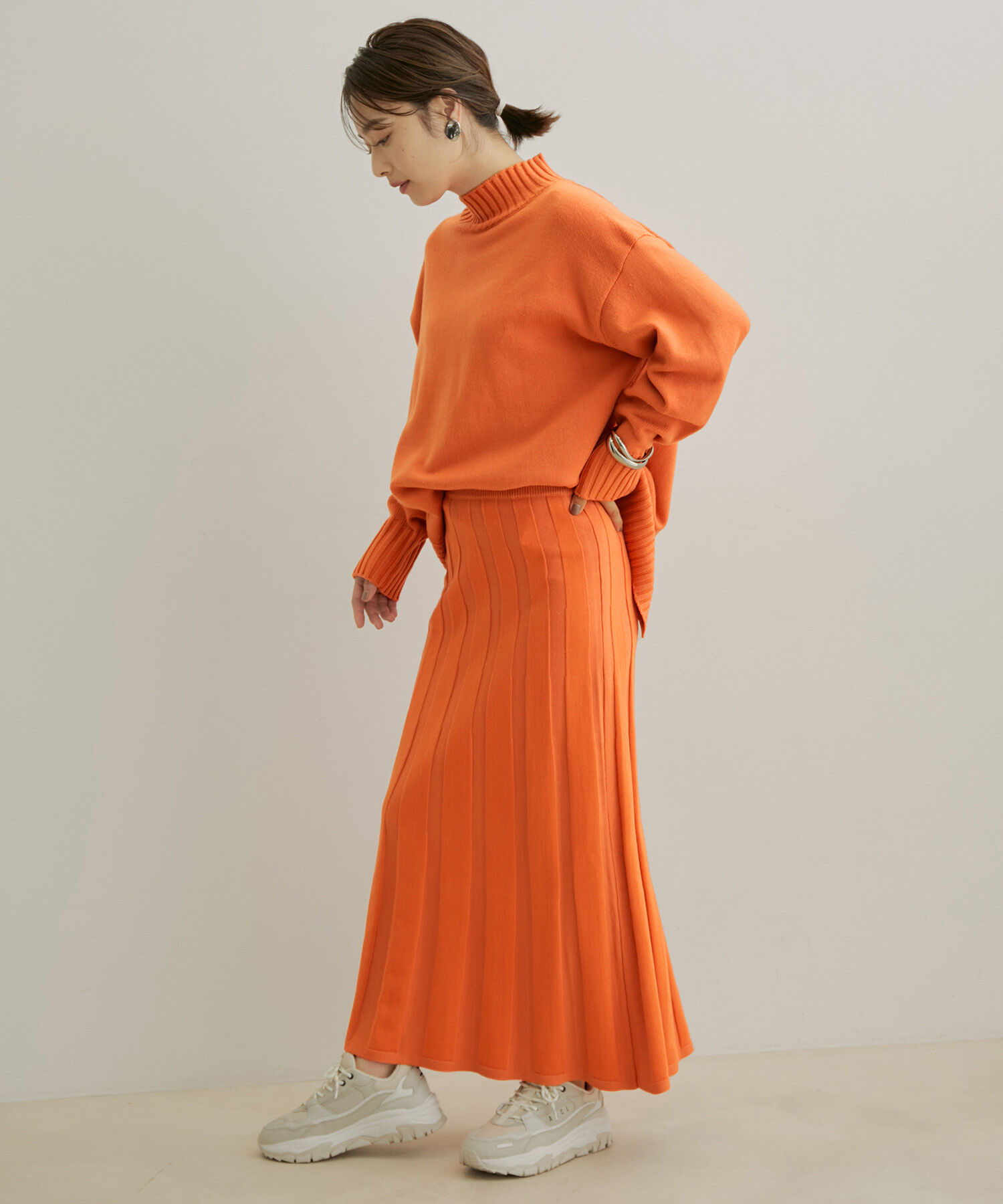 VIS「【セットアップ対応】【洗える】プリーツニットスカート」|スカート|