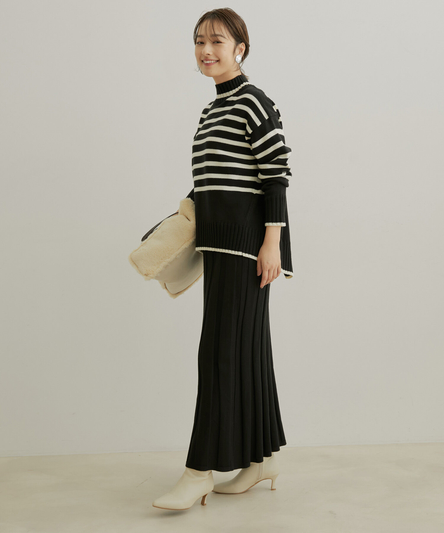 VIS「【セットアップ対応】【洗える】プリーツニットスカート」|スカート|