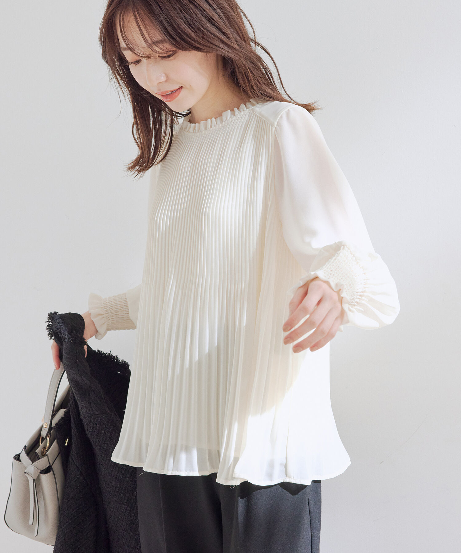 VIS「【洗える】シフォンプリーツブラウス」|シャツ・ブラウス|キナリ(16)