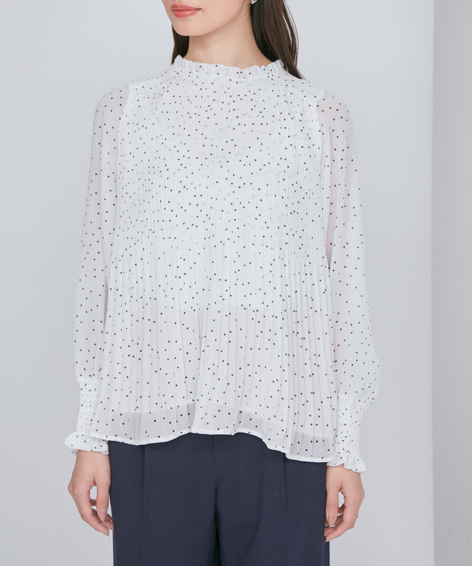 VIS「【洗える】シフォンプリーツブラウス」|シャツ・ブラウス|