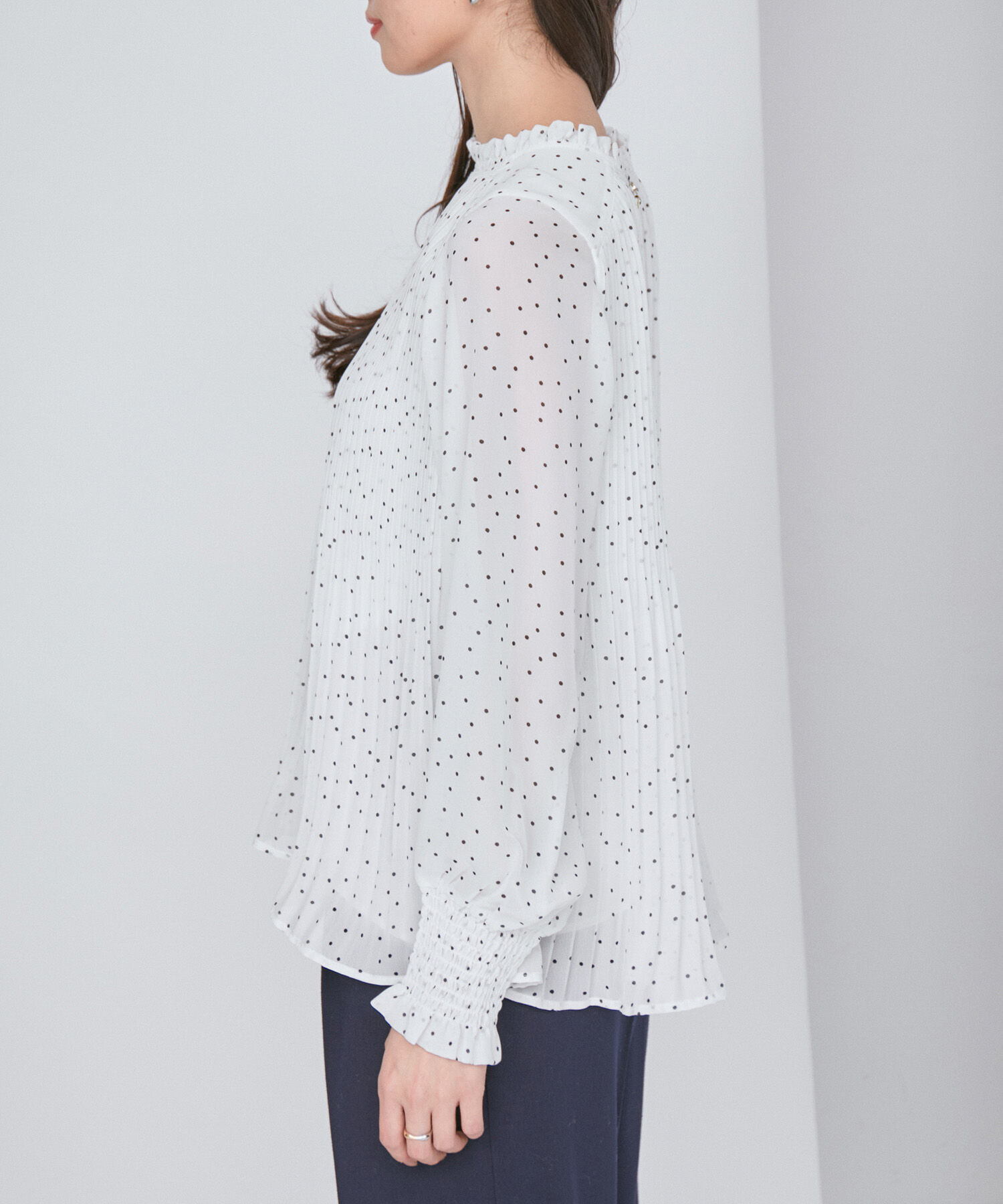 VIS「【洗える】シフォンプリーツブラウス」|シャツ・ブラウス|