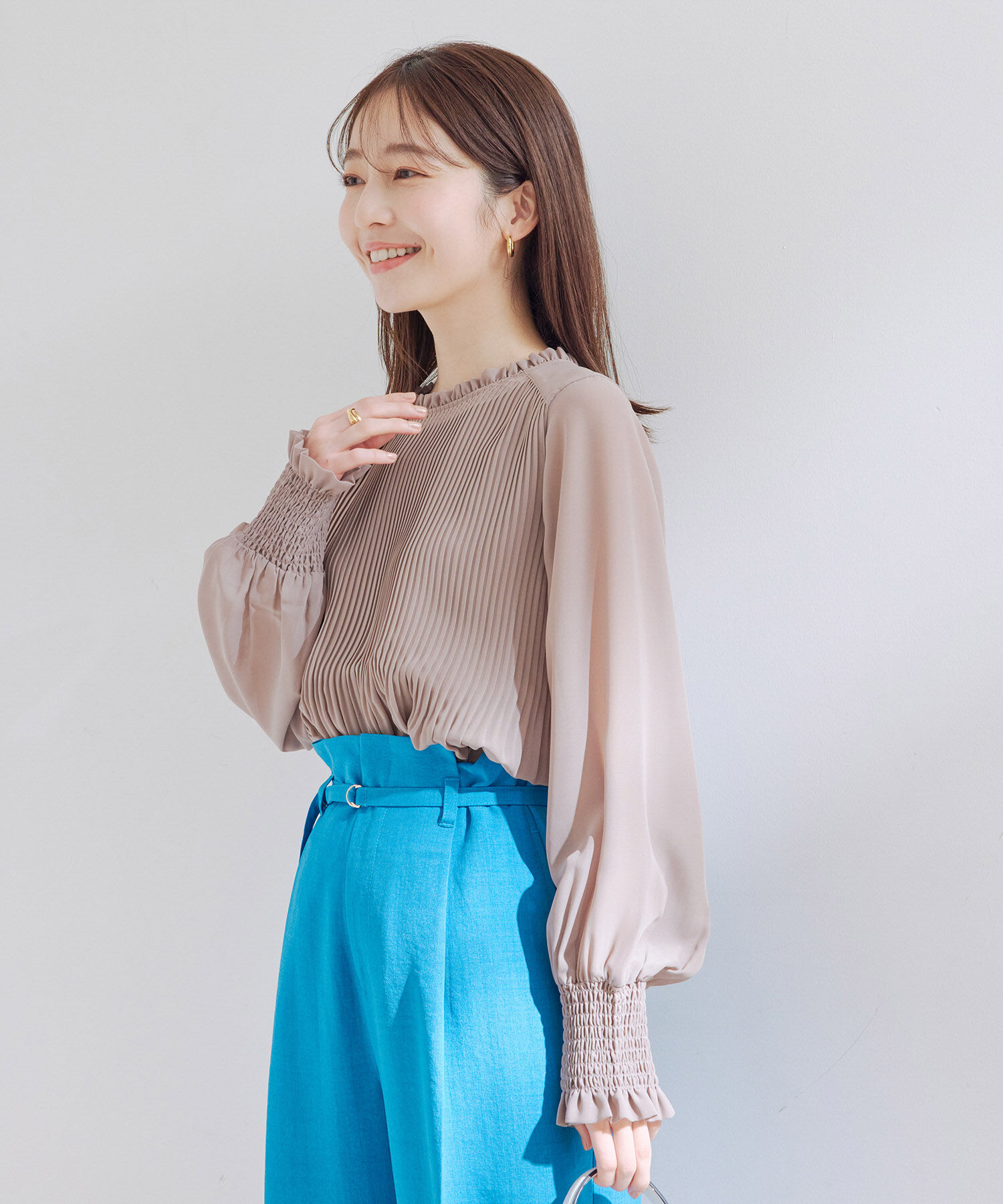 VIS「【洗える】シフォンプリーツブラウス」|シャツ・ブラウス|