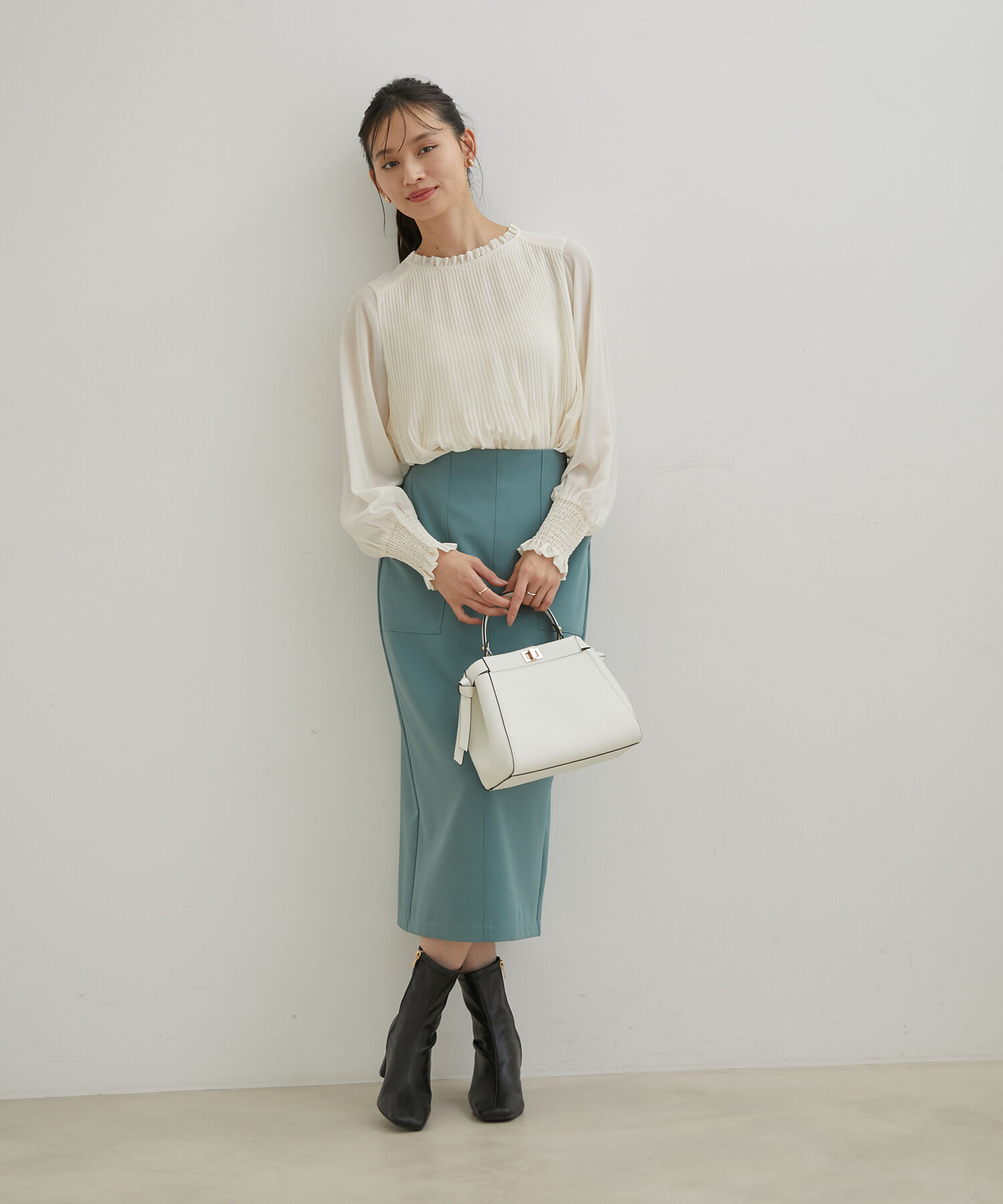 VIS「【洗える】シフォンプリーツブラウス」|シャツ・ブラウス|