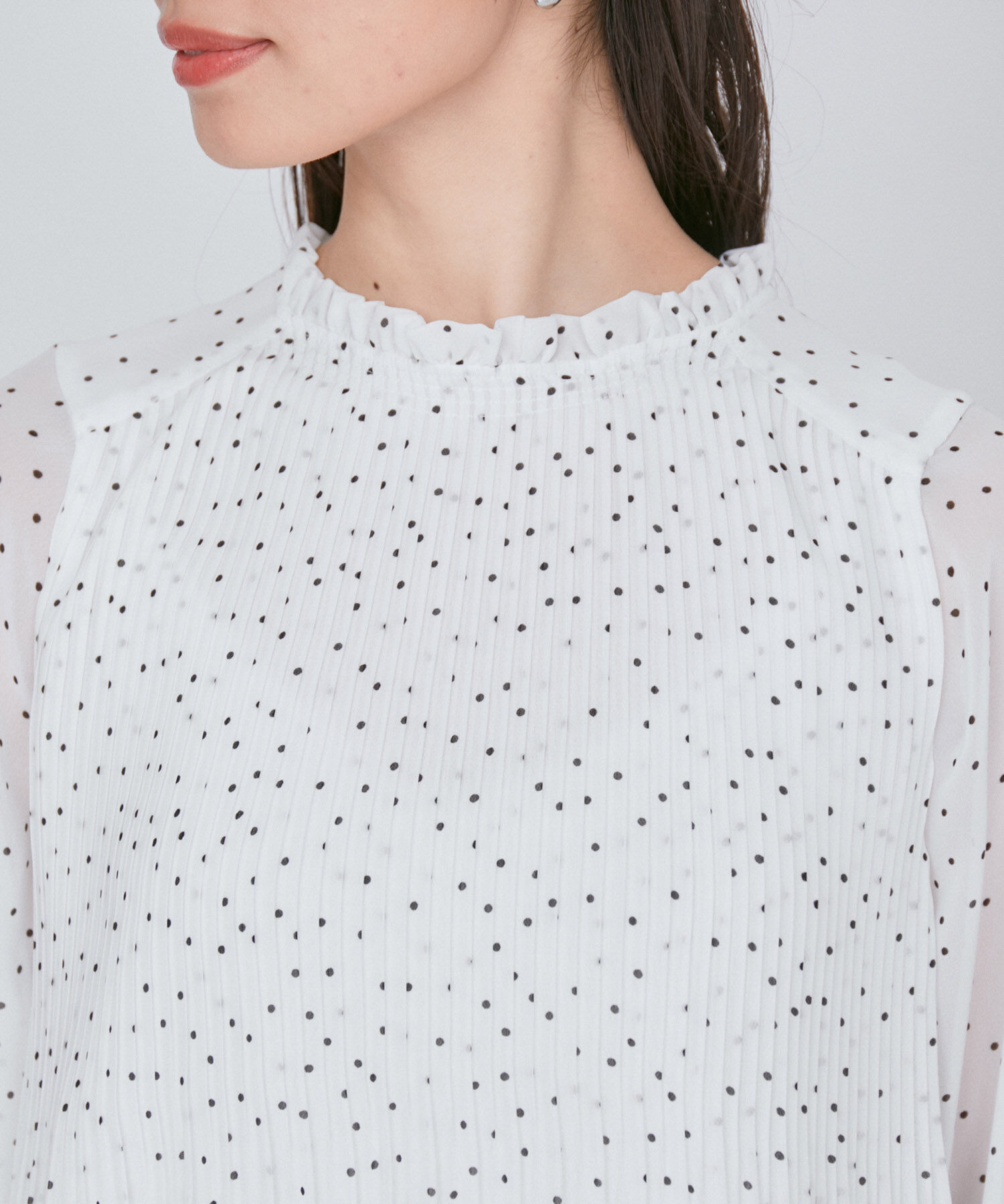 VIS「【洗える】シフォンプリーツブラウス」|シャツ・ブラウス|