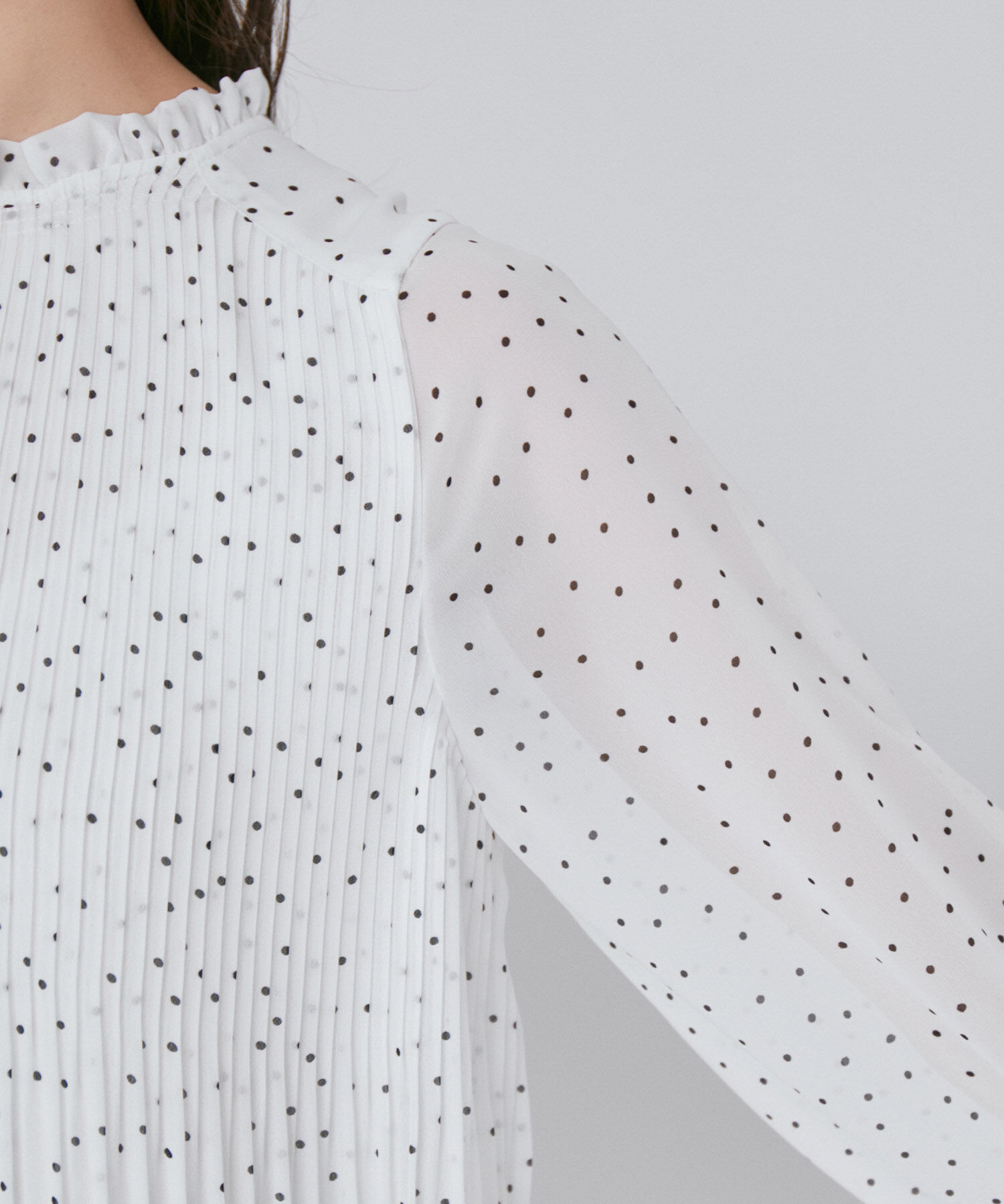 VIS「【洗える】シフォンプリーツブラウス」|シャツ・ブラウス|