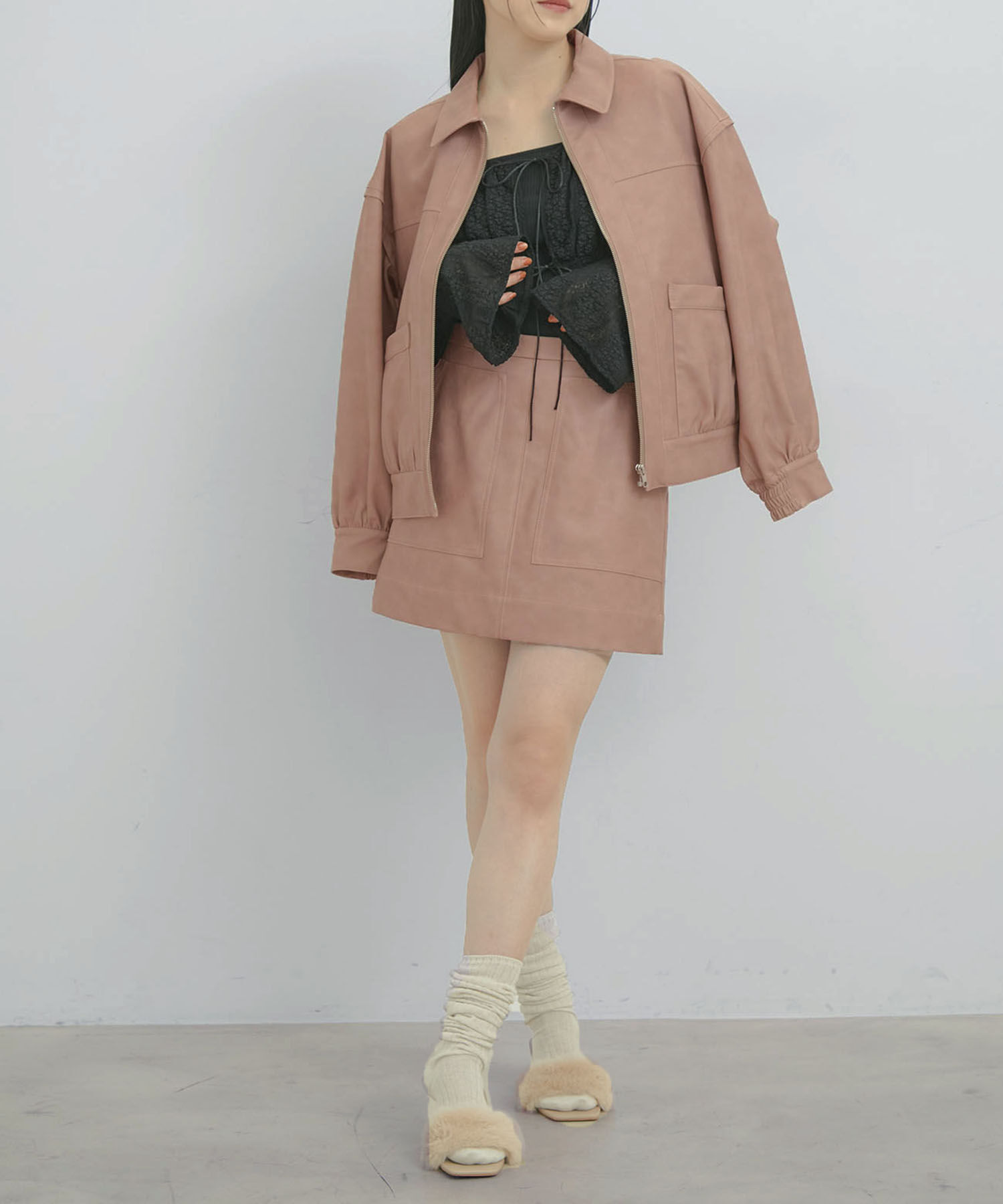 VIS「ヴィンテージライク合皮ミニスカート」|スカート|