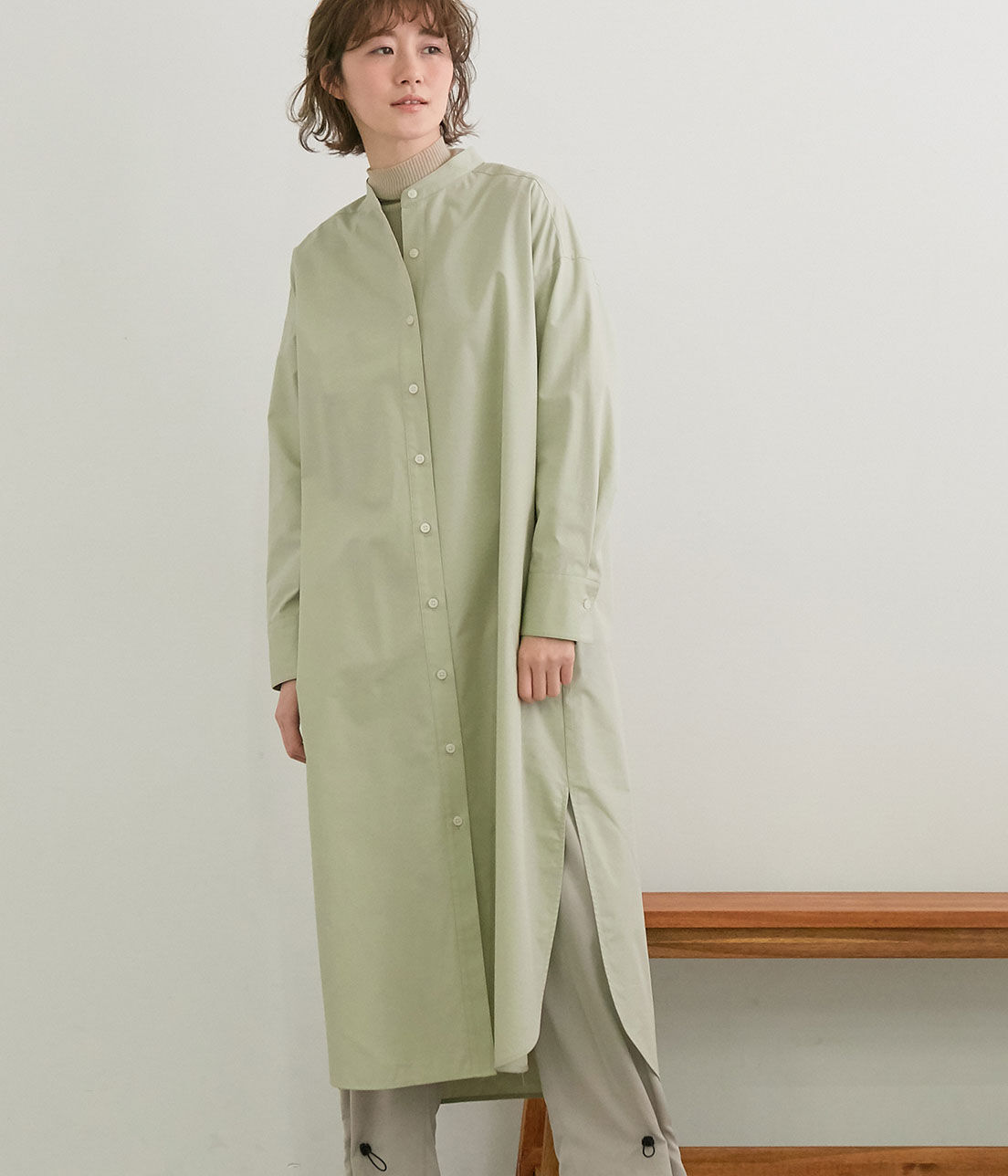 Rope&rsquo;Picnic「【TRUE COTTON】シャツワンピース」|その他|ライトグリーン(33)