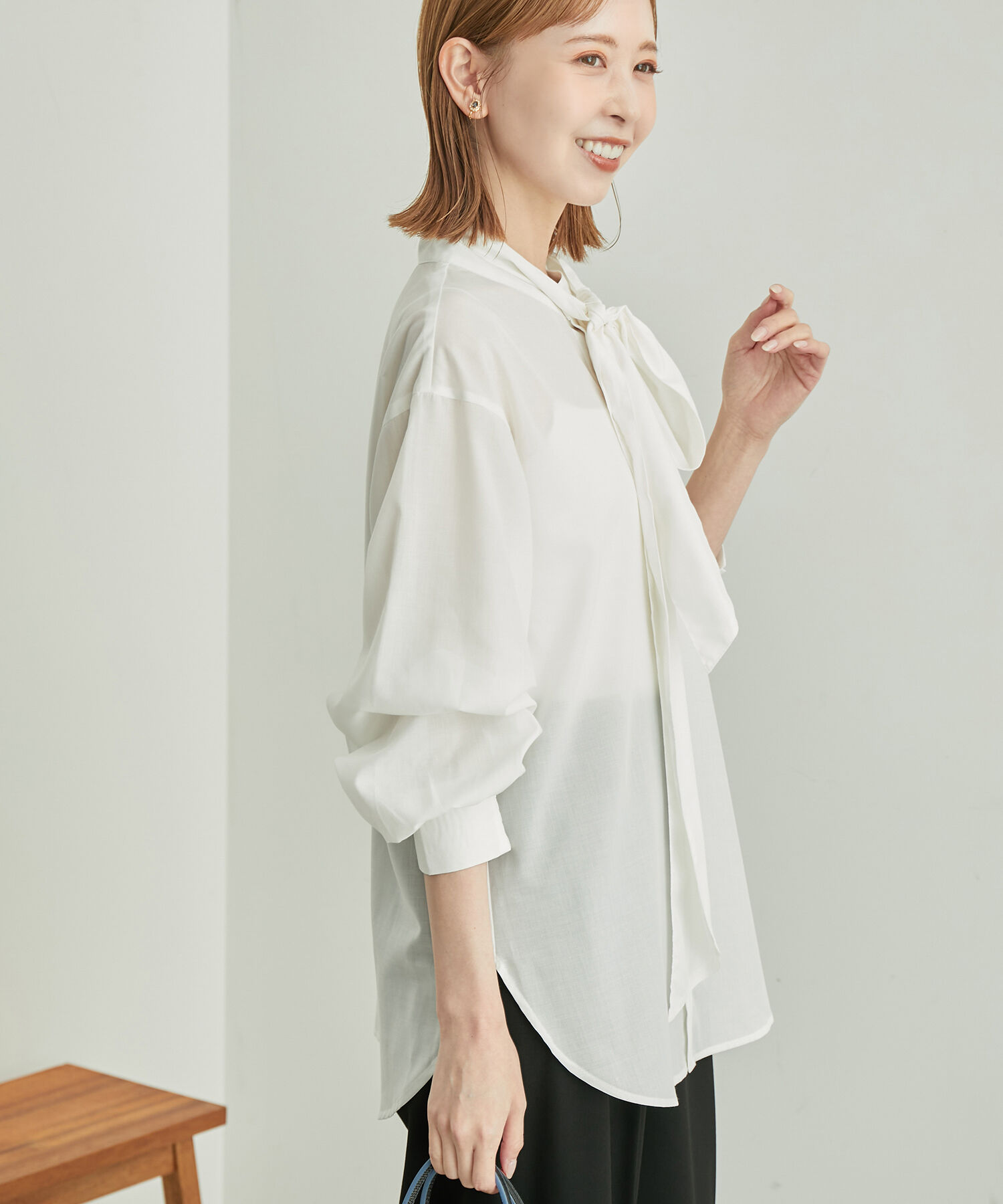 Rope&rsquo;Picnic「シアーリボンブラウス」|シャツ・ブラウス|