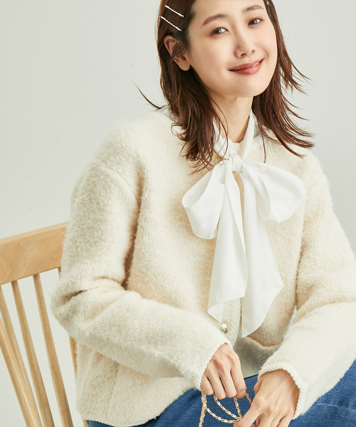 Rope&rsquo;Picnic「シアーリボンブラウス」|シャツ・ブラウス|オフホワイト(15)