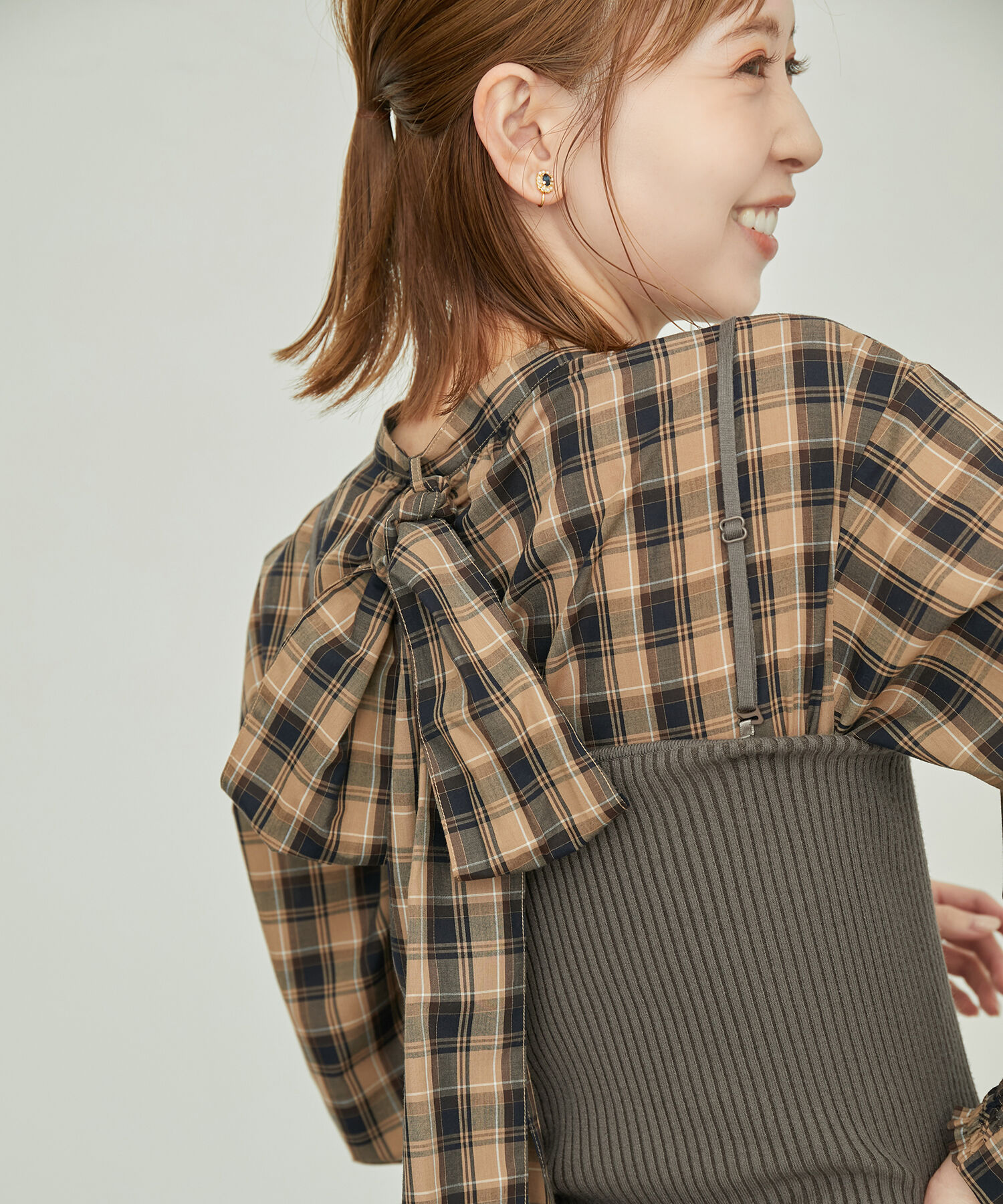 Rope&rsquo;Picnic「シアーリボンブラウス」|シャツ・ブラウス|ダークブラウン(20)