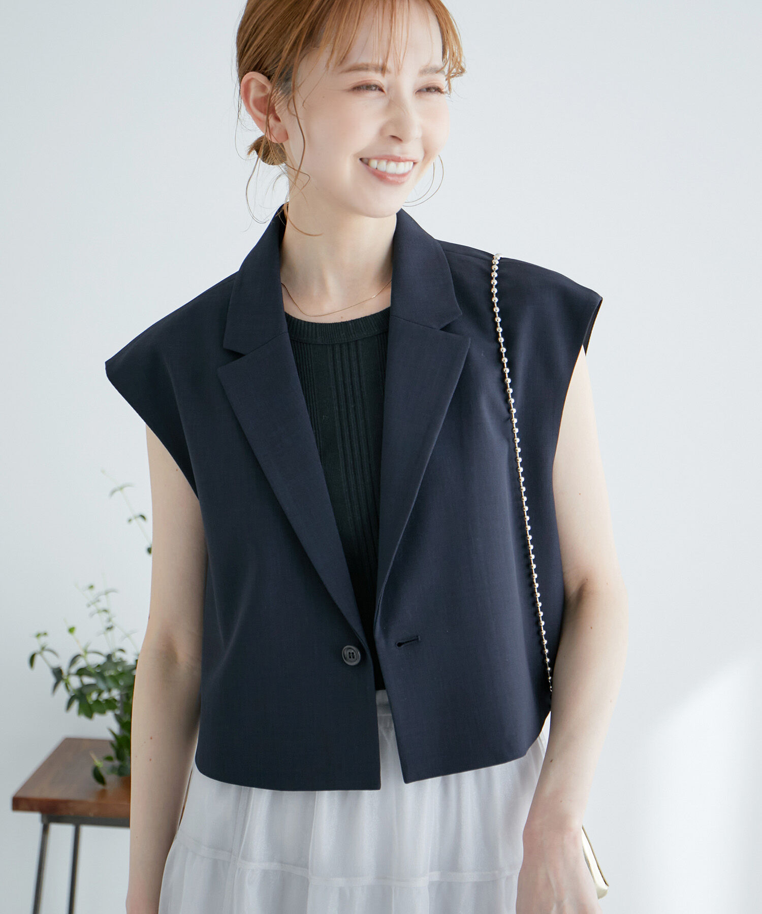 Rope&rsquo;Picnic「ショート丈ジレ/UVカット・リンクコーデ」|ベスト・ジレ|