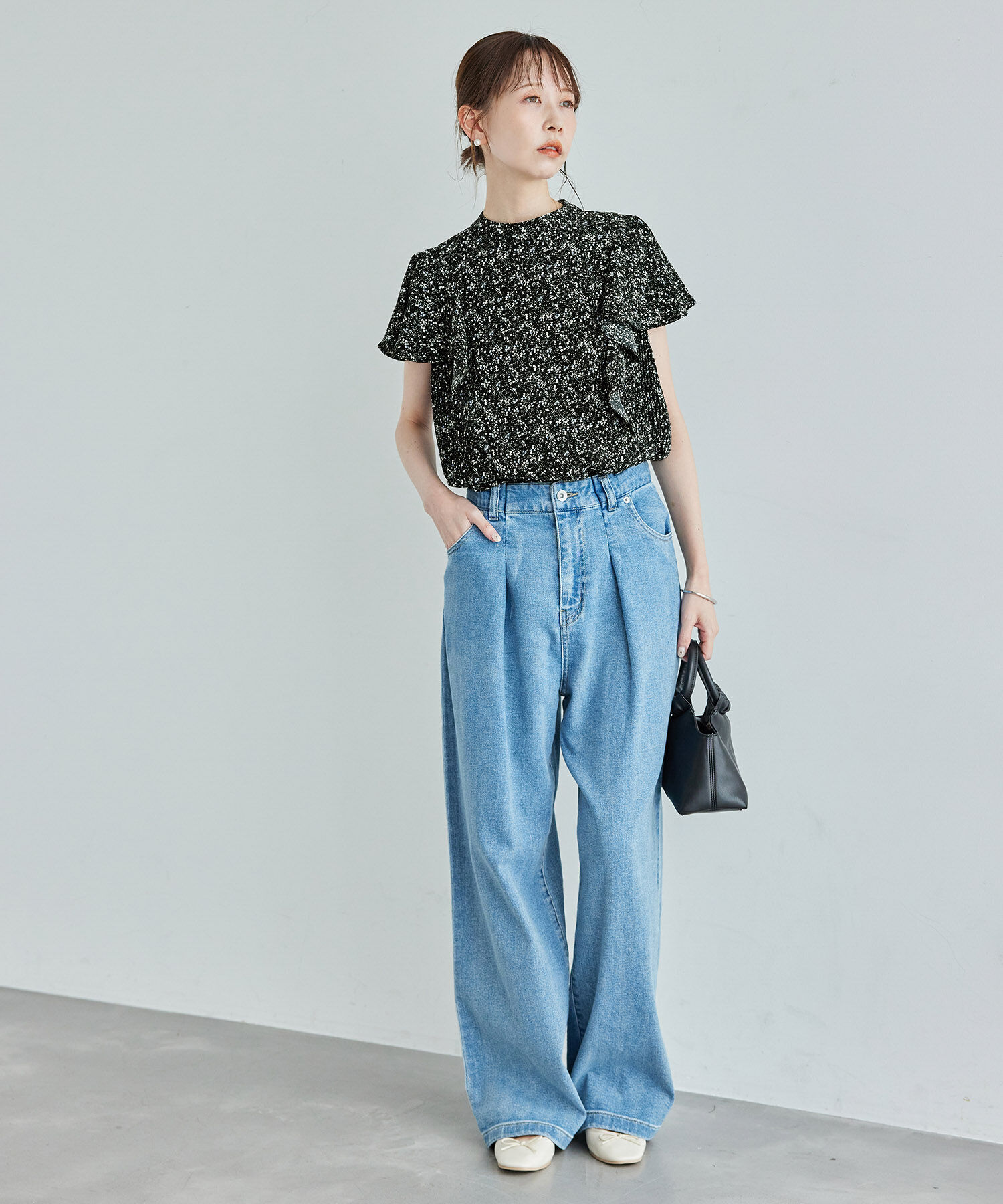 Rope&rsquo;Picnic「サイドプリーツフレアスリーブブラウス」|シャツ・ブラウス|