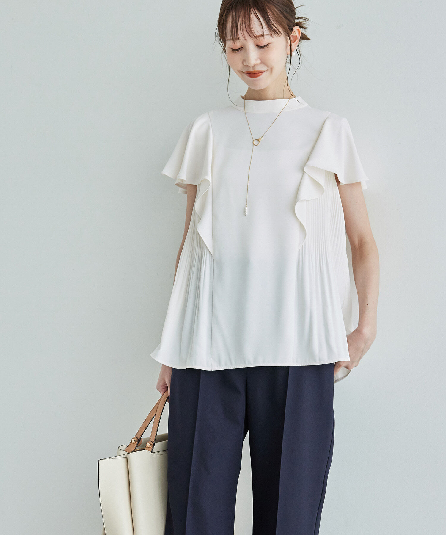 Rope&rsquo;Picnic「サイドプリーツフレアスリーブブラウス」|シャツ・ブラウス|