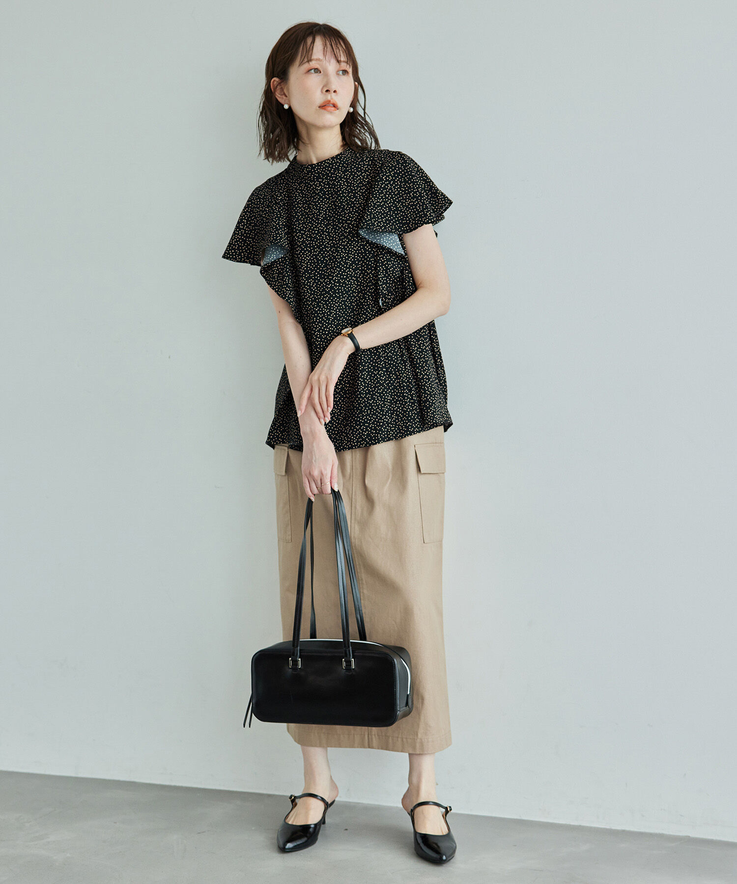 Rope&rsquo;Picnic「サイドプリーツフレアスリーブブラウス」|シャツ・ブラウス|