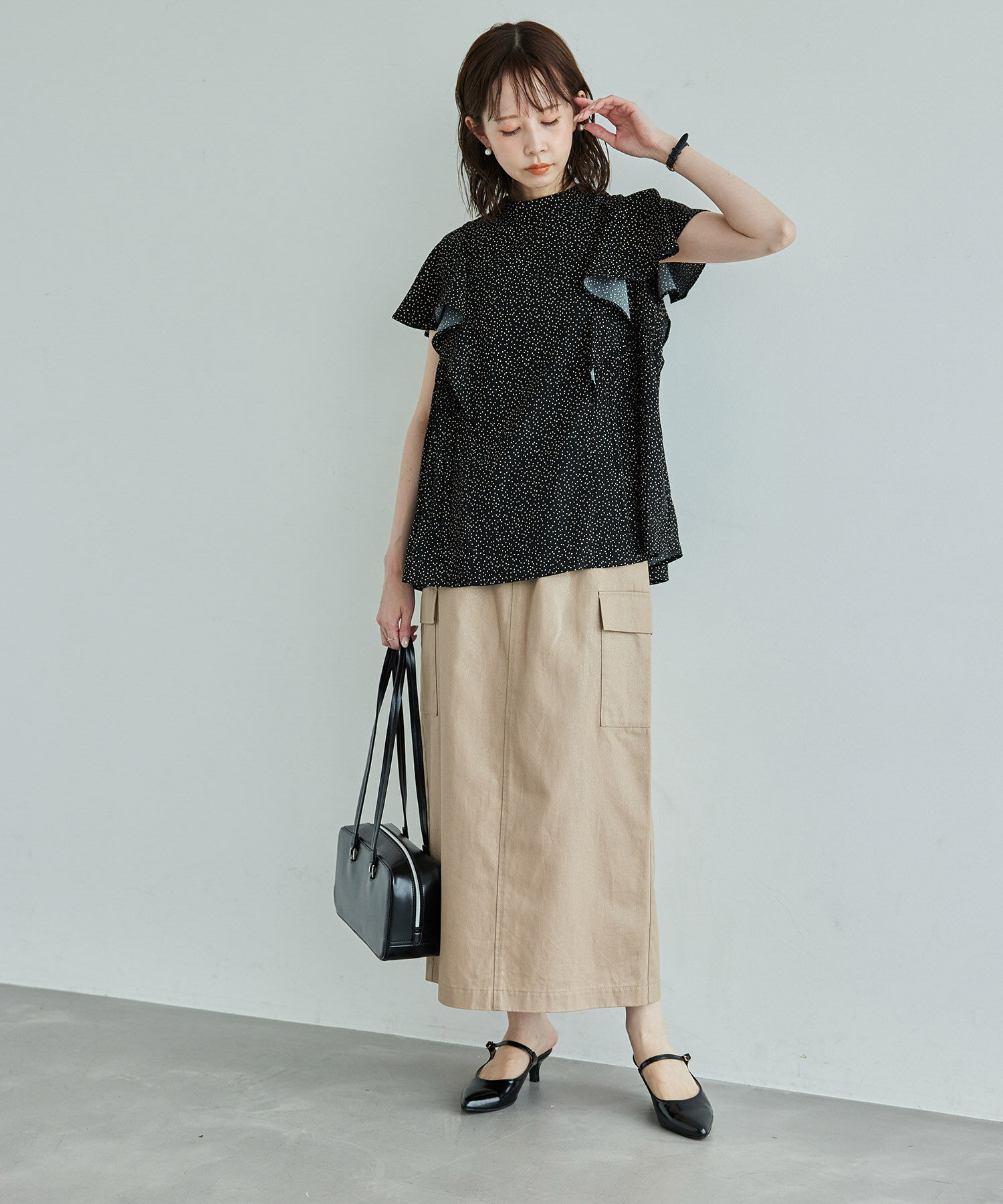 Rope&rsquo;Picnic「サイドプリーツフレアスリーブブラウス」|シャツ・ブラウス|