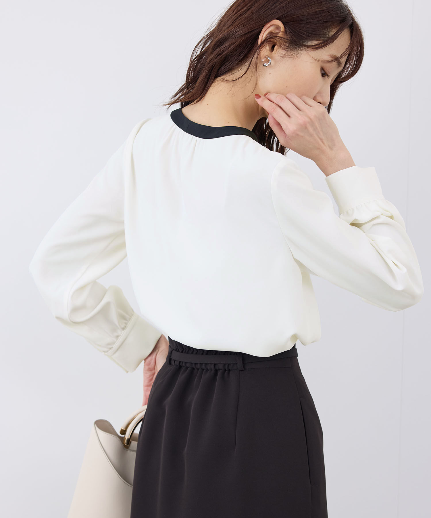 Rope&rsquo;Picnic「【2サイズ展開】メタルボタンリボンタイ長袖ブラウス」|シャツ・ブラウス|