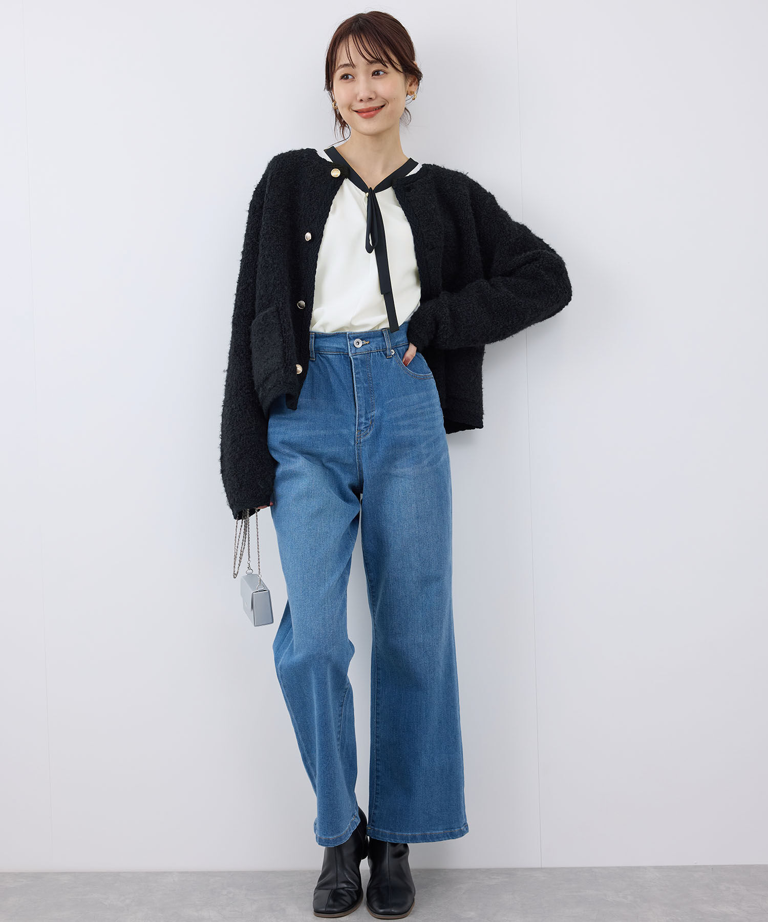 Rope&rsquo;Picnic「【2サイズ展開】メタルボタンリボンタイ長袖ブラウス」|シャツ・ブラウス|