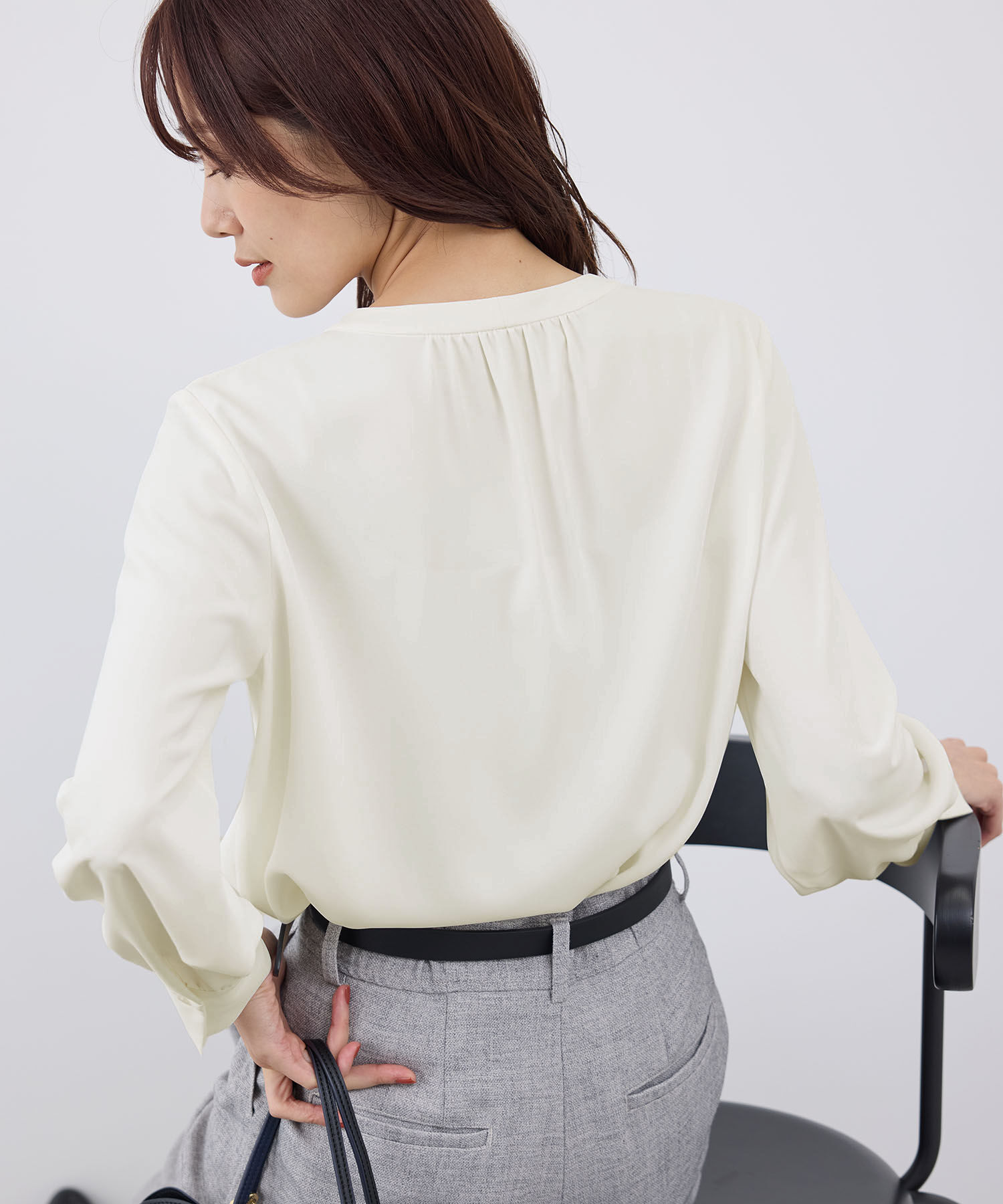 Rope&rsquo;Picnic「【2サイズ展開】メタルボタンリボンタイ長袖ブラウス」|シャツ・ブラウス|