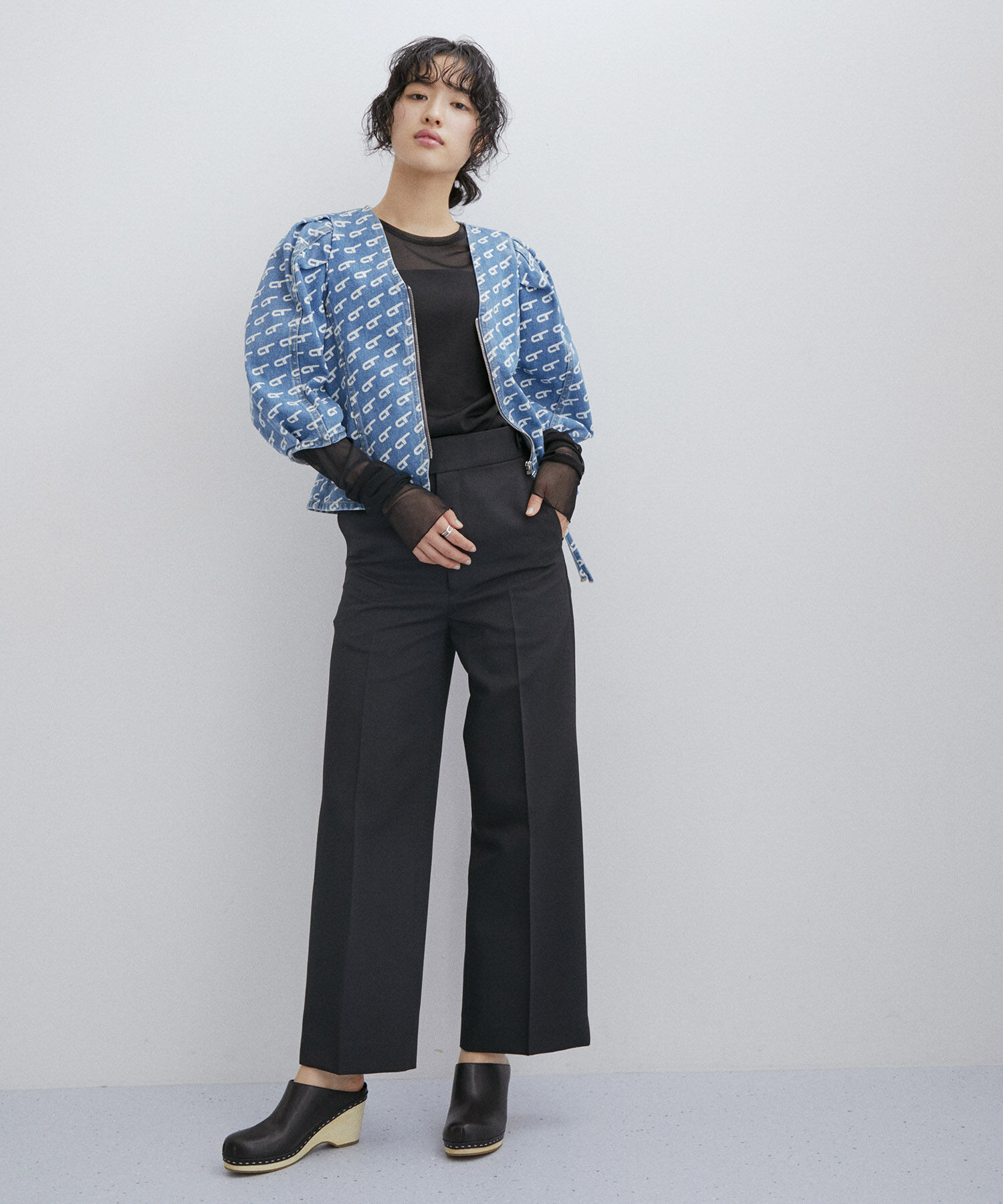 ADAM ET ROPE'「【サステナブル】ワイドスラックス」|スラックス|