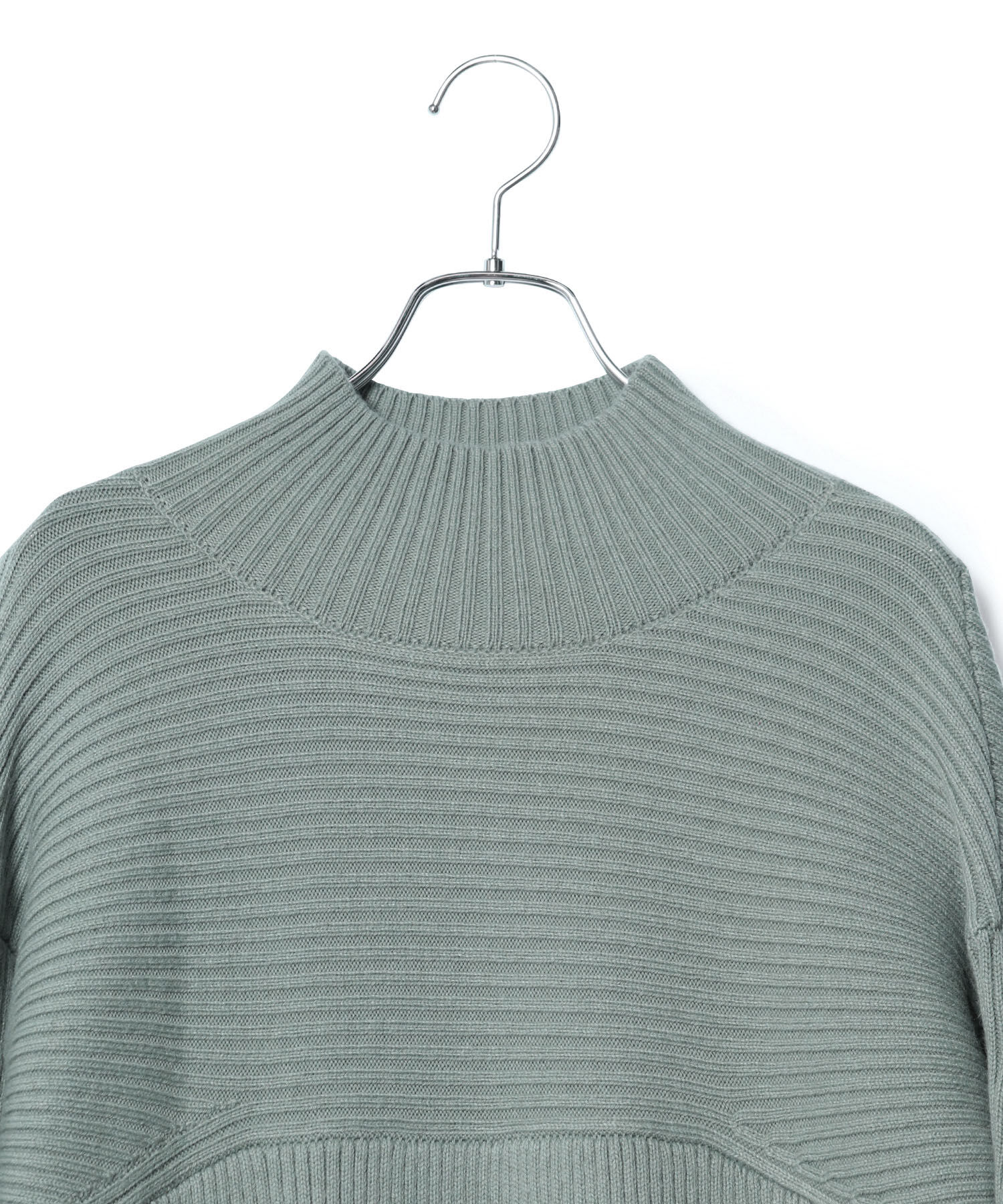 ADAM ET ROPE'「【WEB限定】フォルムスリーブハイネックニットワンピース」|ワンピース|