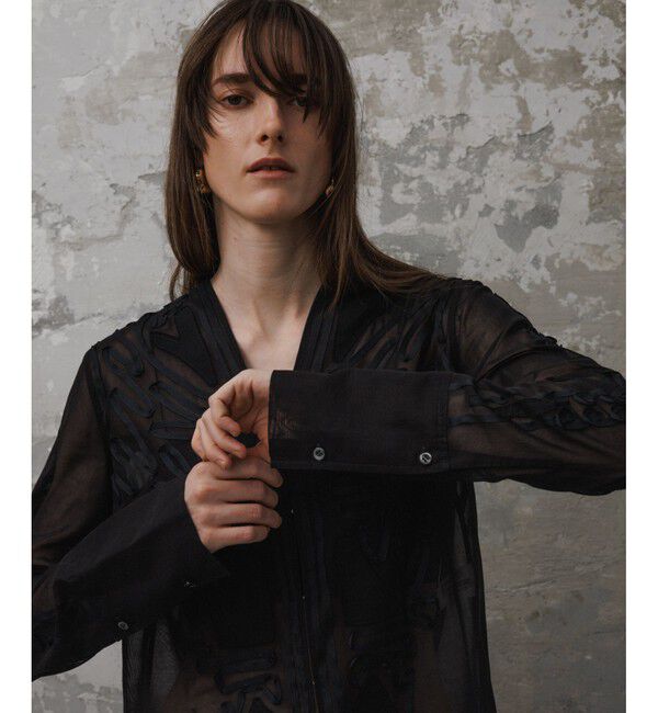 ADAM ET ROPE'「【EMOELLE】ステッチエンブロイダリーブラウス」|シャツ・ブラウス|