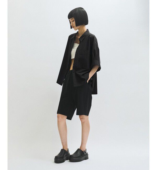 ADAM ET ROPE'「【サステナブル】バウンスカフステントラインシャツ」|シャツ・ブラウス|