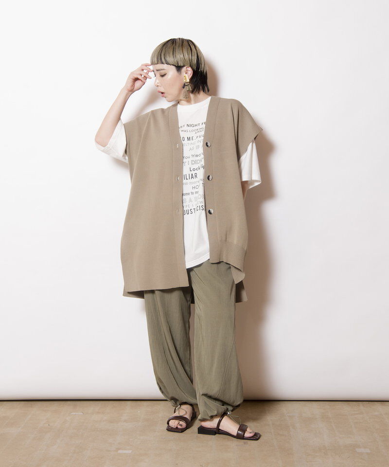  「アシンメトリーヘムニットベスト」|ニット・セーター|