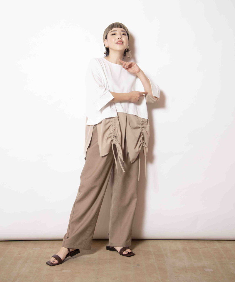  「切替ドローストリングプルオーバー」|Tシャツ・カットソー|