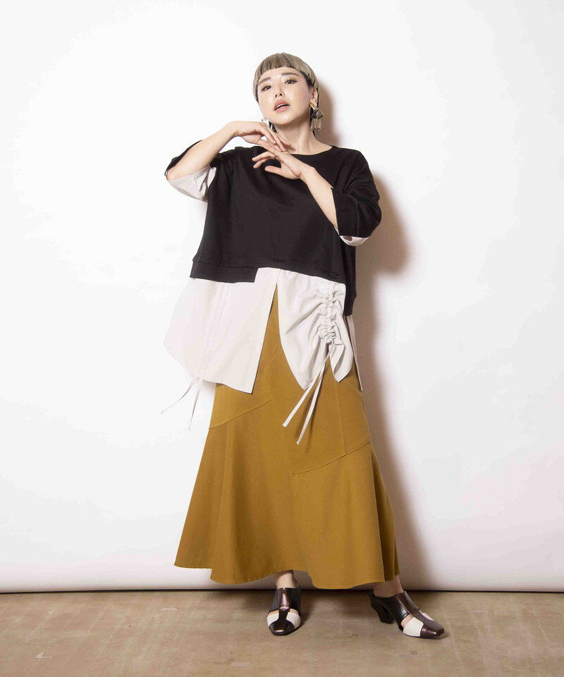  「切替ドローストリングプルオーバー」|Tシャツ・カットソー|