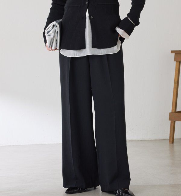  「ジャージワイドパンツ」|チノ|ブラック