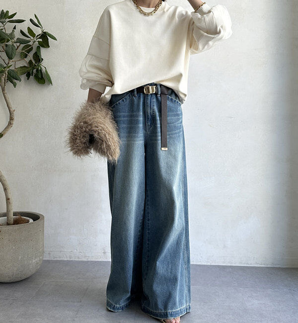  「【WEB限定】チュールレイヤードプルオーバー」|Tシャツ・カットソー|