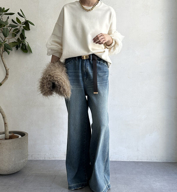  「【WEB限定】チュールレイヤードプルオーバー」|Tシャツ・カットソー|