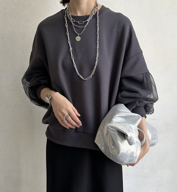  「【WEB限定】チュールレイヤードプルオーバー」|Tシャツ・カットソー|