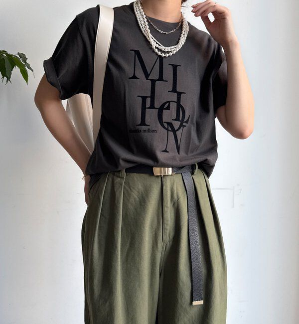  「MILLION MIXフロッキーロゴTEE」|Tシャツ・カットソー|チャコールグレー