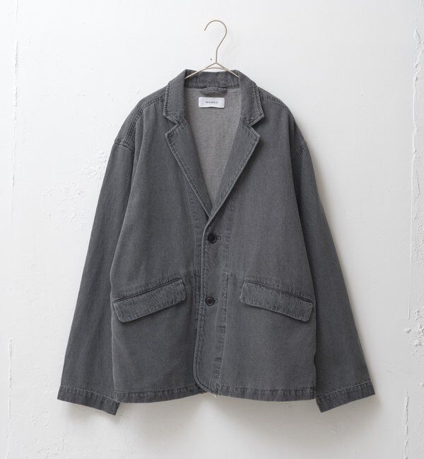  「【WHIMSIC/SETUP対応】コットンリネンデニムテーラードジャケット」|テーラードジャケット|