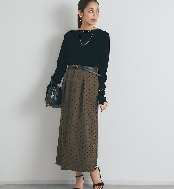  「《大人可愛い・着映え力抜群◎》フロッキードットタックスカート」|スカート|