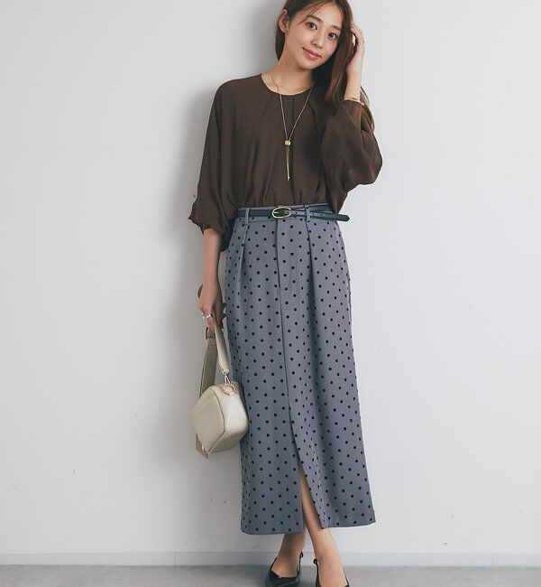  「《大人可愛い・着映え力抜群◎》フロッキードットタックスカート」|スカート|