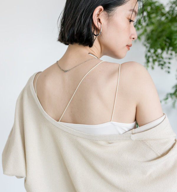  「【カップ付きで楽ちん】カップインブラトップ」|キャミソール|