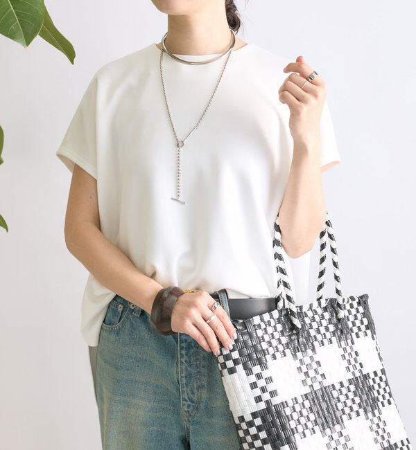  「【やわらかな着心地】ハーフスリーブダンボールプルオーバー」|Tシャツ・カットソー|オフホワイト